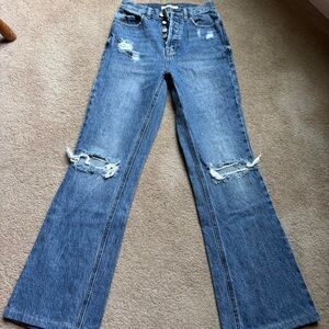 Stylish Blue Distressed Women Jeans